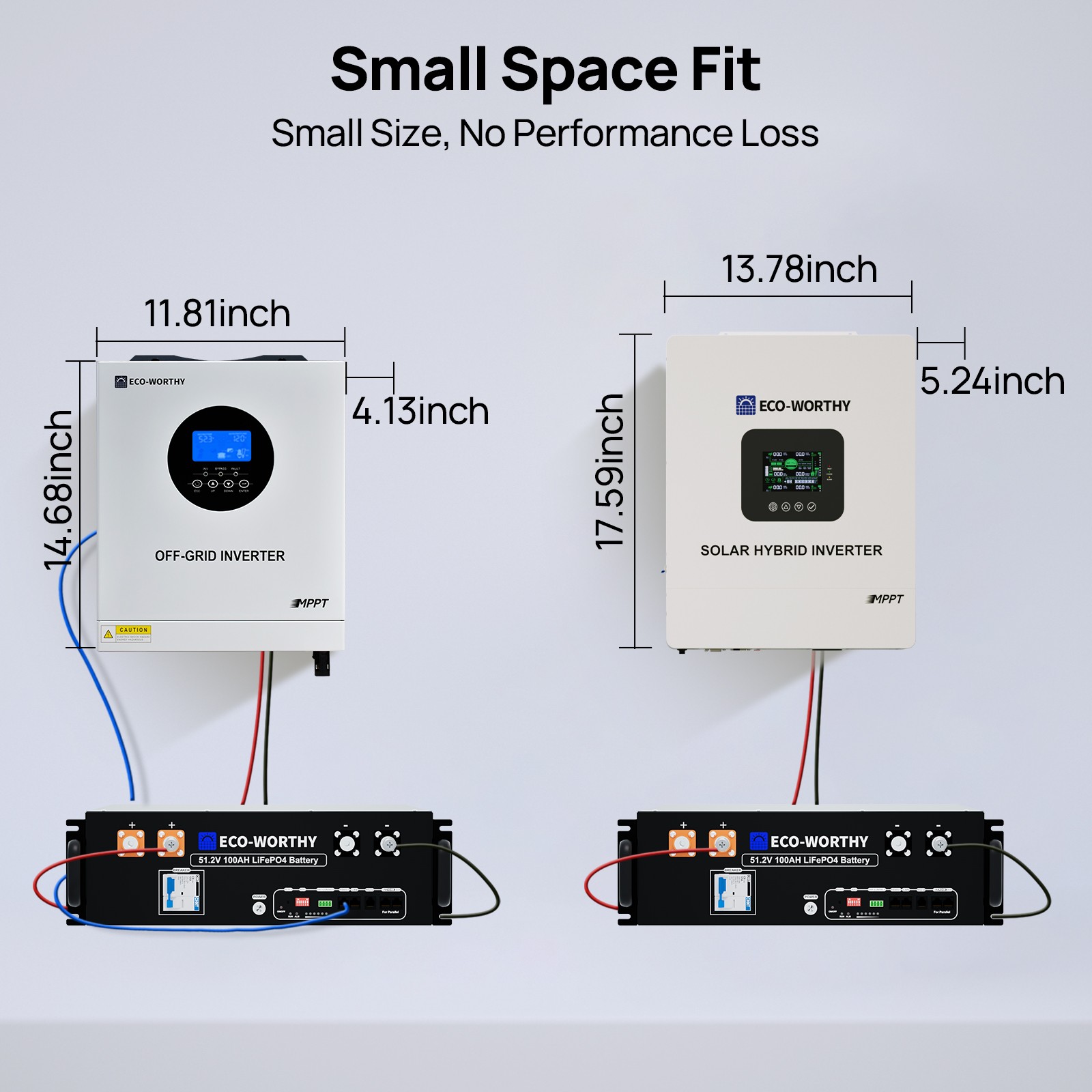 ECO-WORTHY 5KW Solar Hybrid Inverter 48V DC-120V/220V AC Split Phase Off-Grid