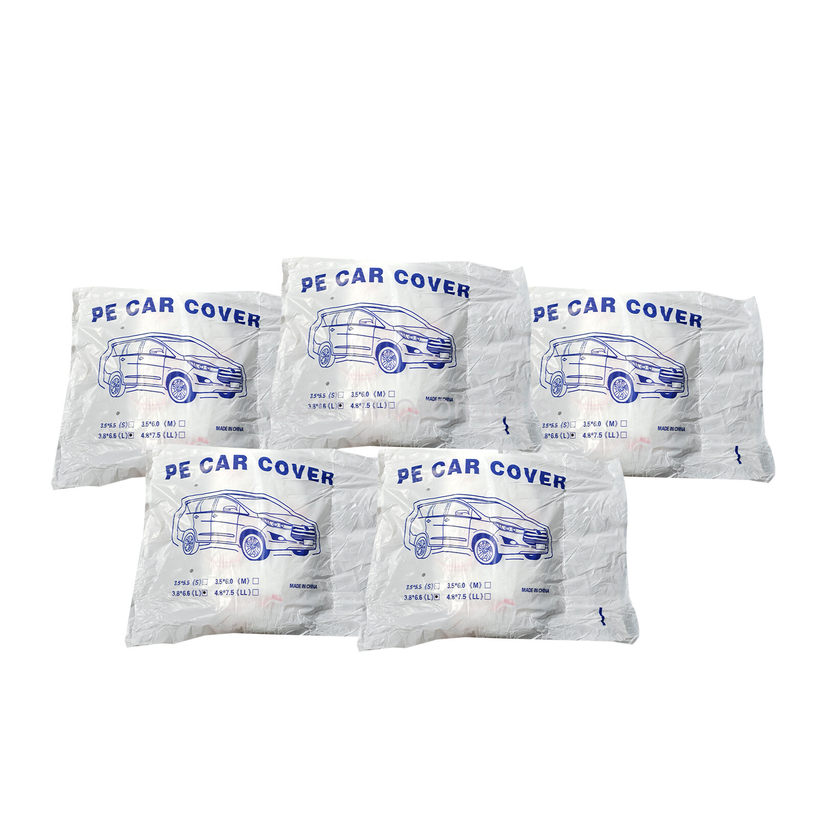 5 PACK Clear Plastic Disposable Car Cover Temporary Universal Rain Dust Garage