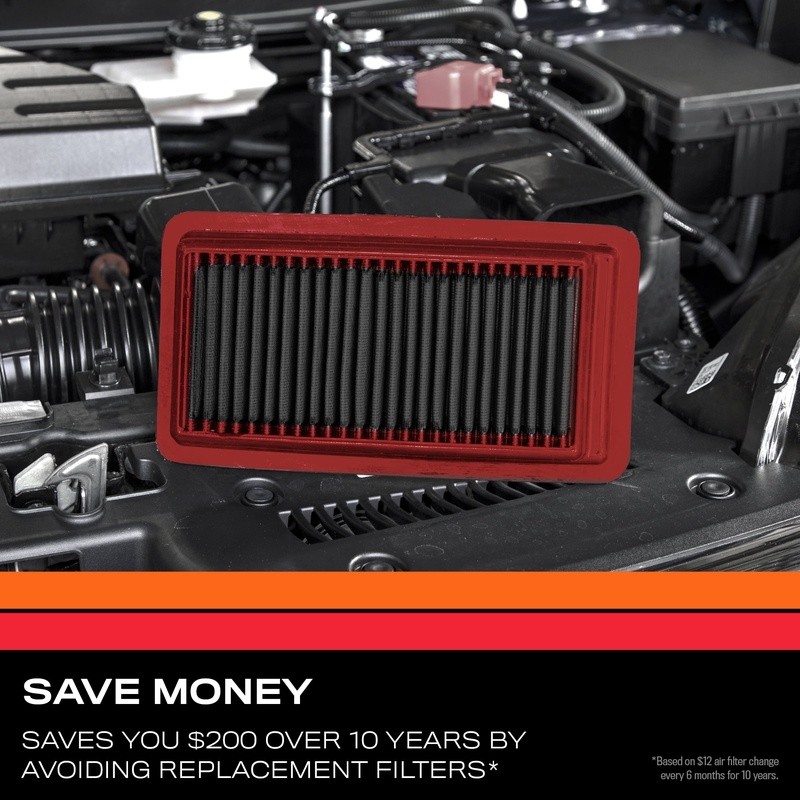 High Performance Engine Air Filter Washable Replacement Jeep Wrangler 2015-2018