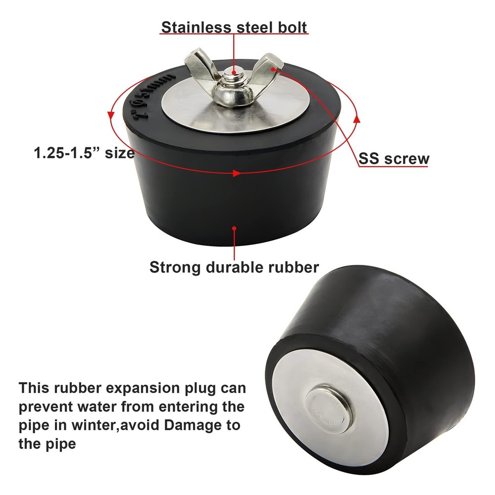 2" Pool Rubber Winterizing Plugs for Inground Pool, Pool Return Plug Winter A...
