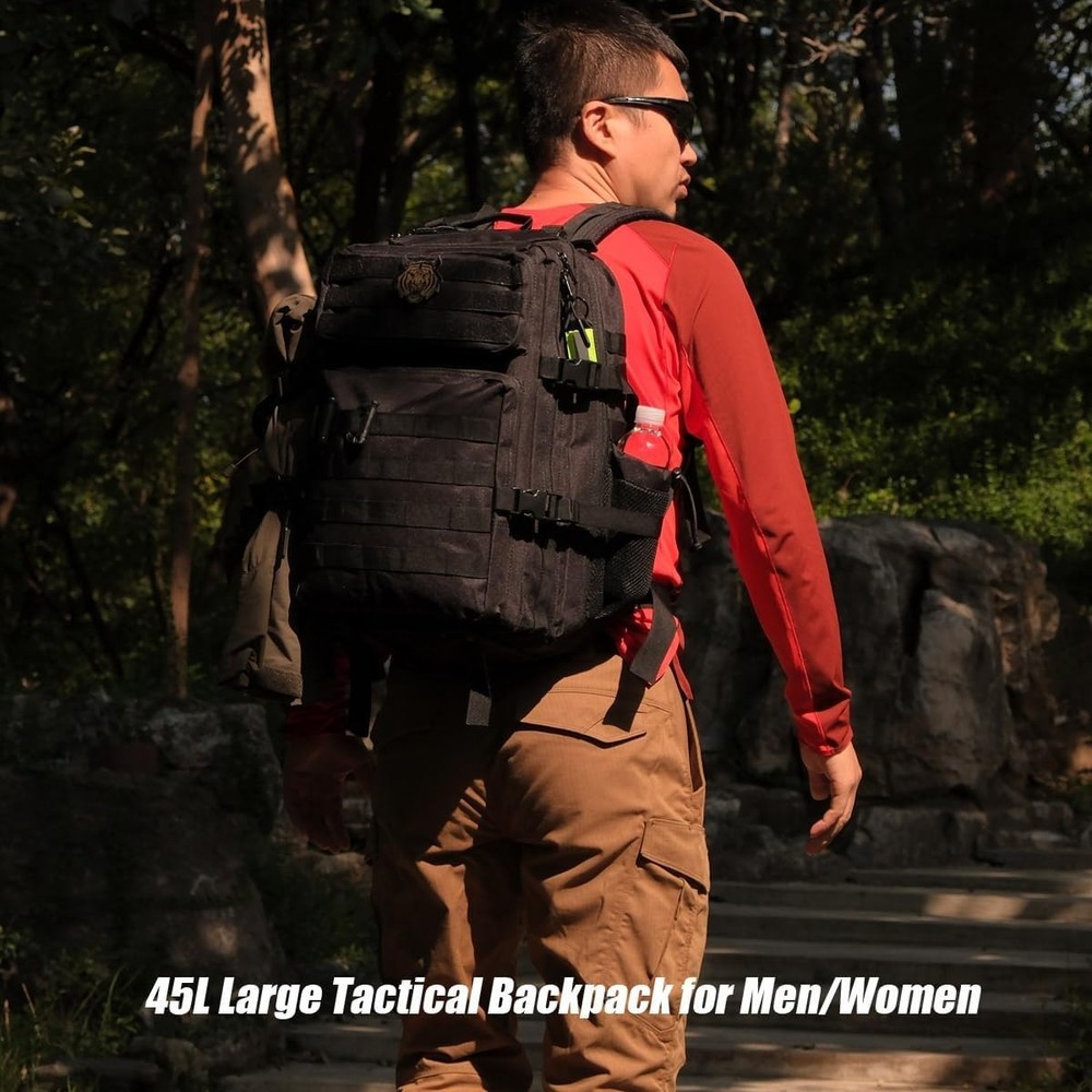 Durable 45L Tactical Backpack with Hydration Compartment - Ideal for Treks