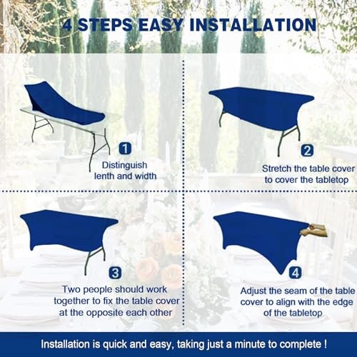 4ft Fitted Rectangle Tablecloth with 48" x 24" (Rectangular) Royal Blue