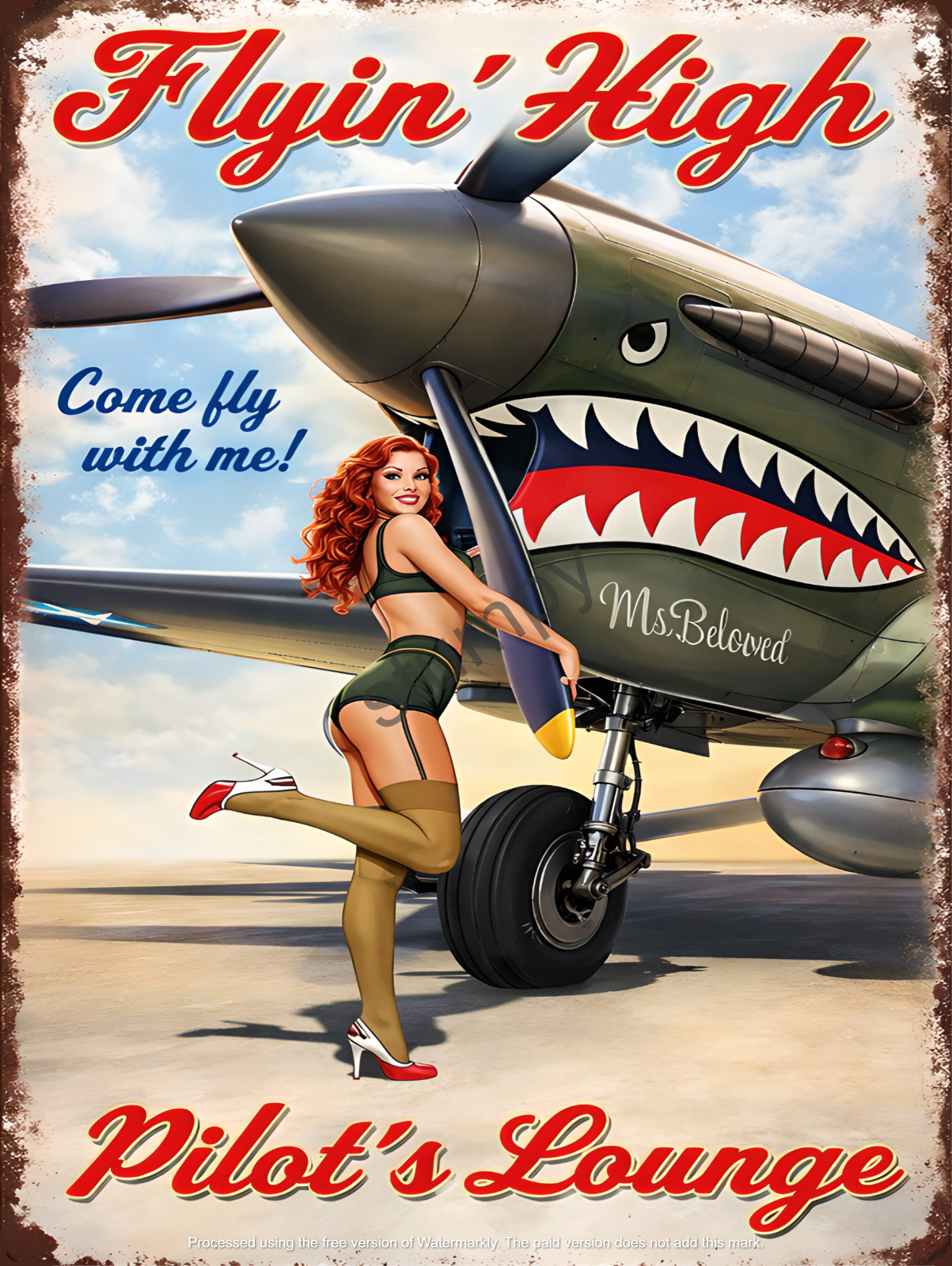 Flyin High Pilots  Lounge  Metal Sign 9" x 12" or 12" x 16"