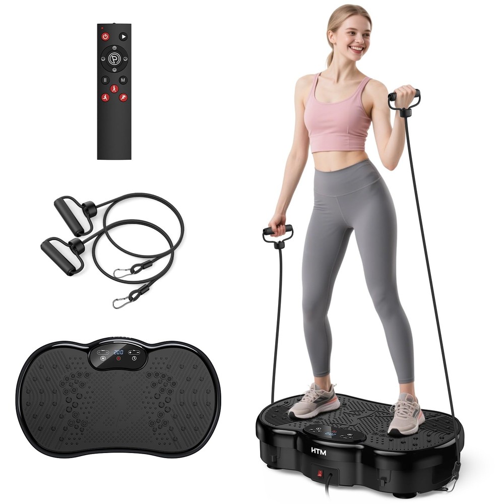 HTM Vibration Plate Exercise Machine - 300 lbs Weight Capacity, 120 Speed Lev...