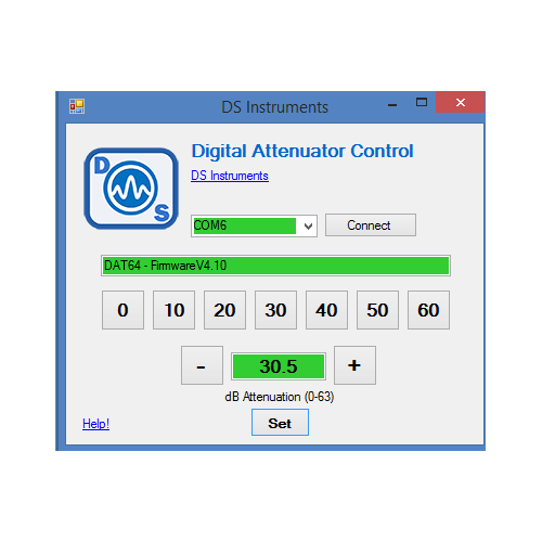 13GHz Digital Microwave Step Attenuator - 64dB Range - USB & Display