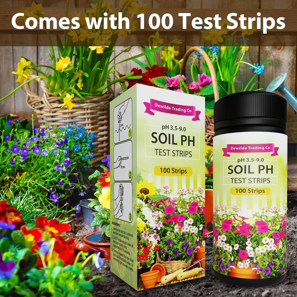 Soil pH Paper Test Kit – 100 Tester Strips (3.5-9 Range) – Use for Testing...