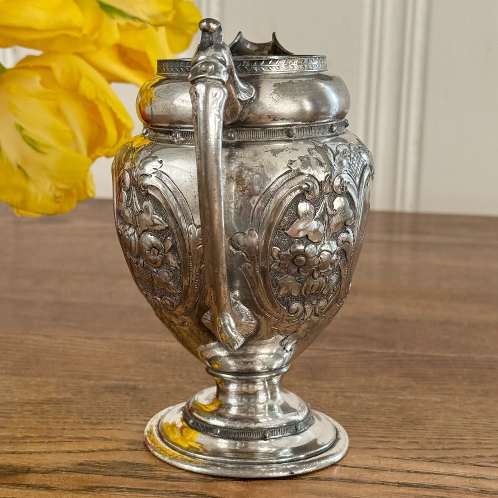 Silver Plate Engraved Creamer