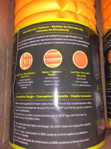 TRIGGERPOINT Grid Travel Orange Release Massage Foam Roller Circulation Density2