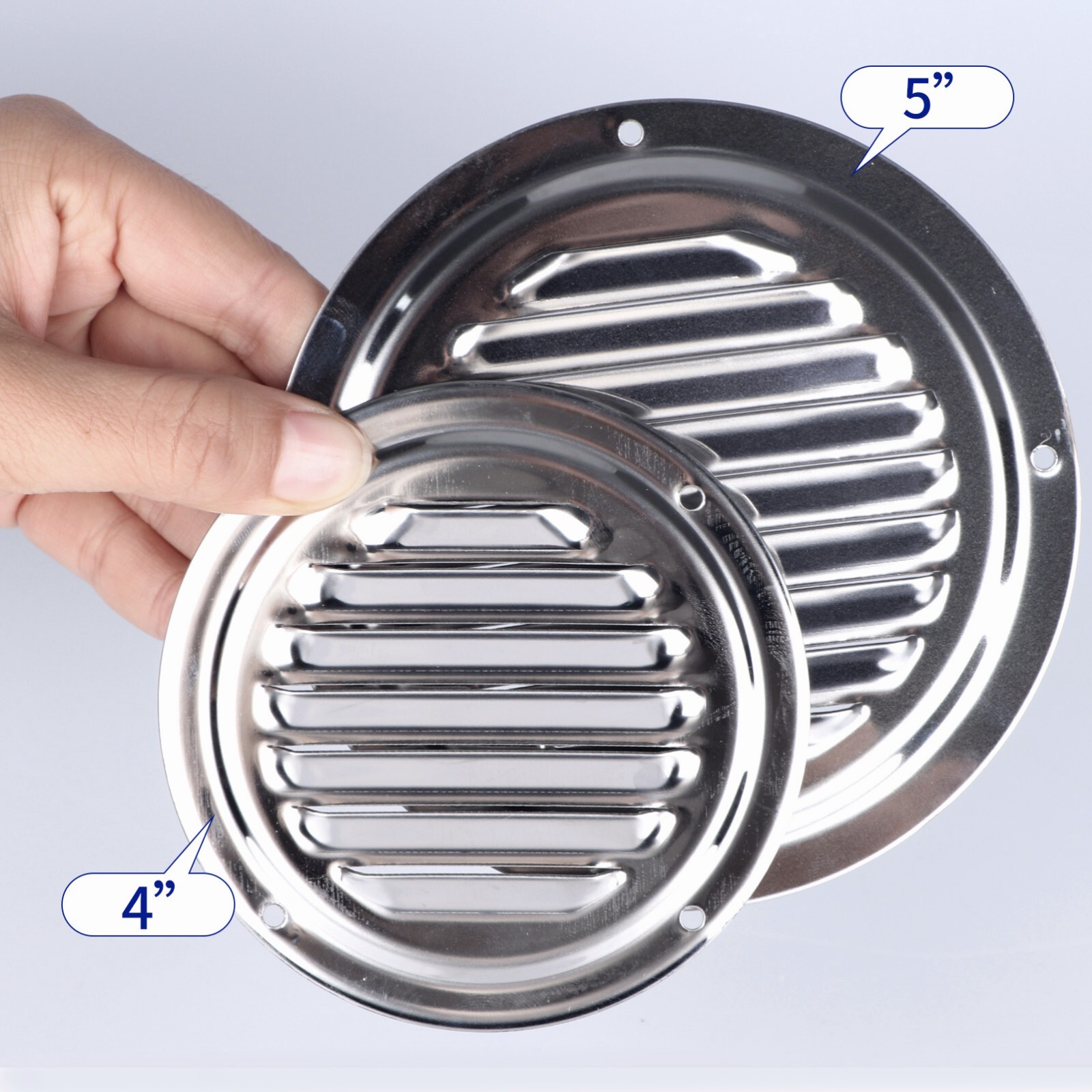 2PCS Round Louvered Vent 4" Marine Boat Vent Stainless Steel Caravan Vent