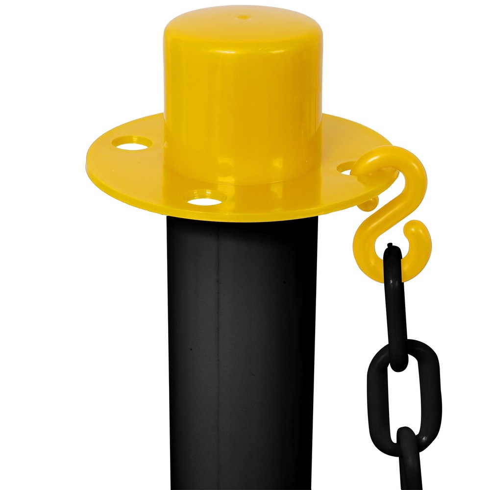 12 Pack Traffic Delineator Post Cones with Fillable Base with 5 FT Plastic Chain