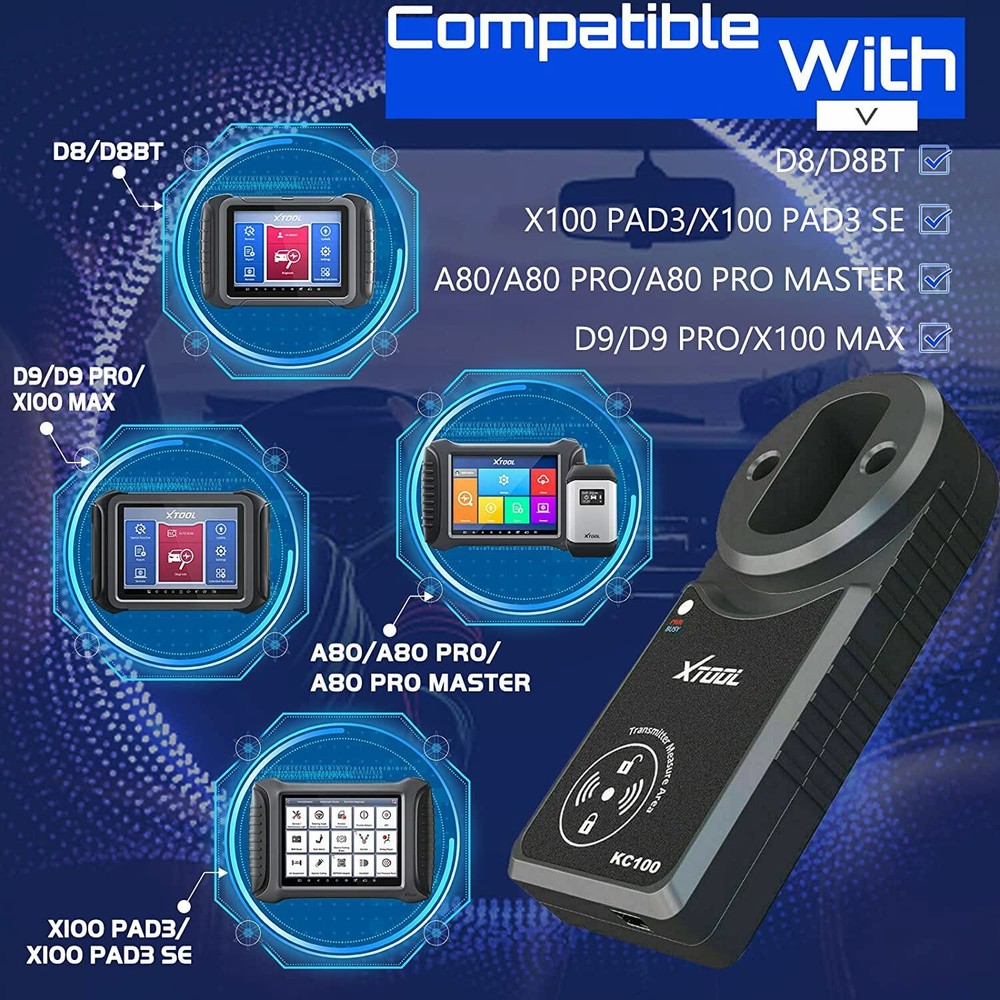 XTOOL KC100 Immobilizer Smart Key Chip Coding Tool for D8S D9S PRO OBD2 Scanner