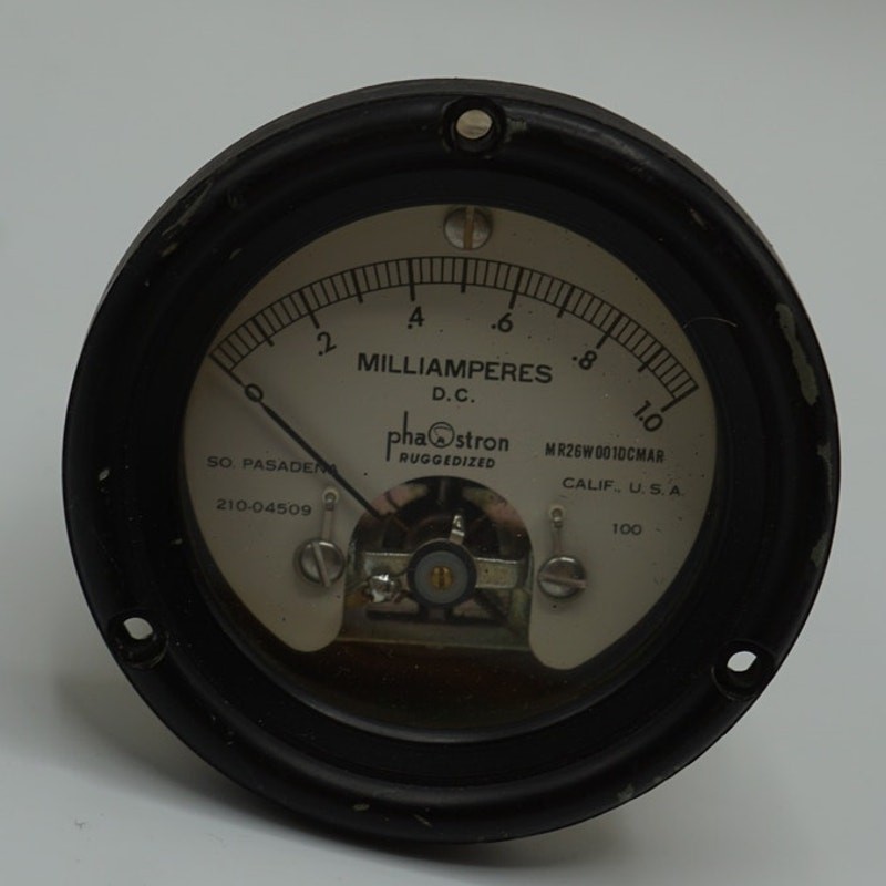Phaostron Ruggedized 0 to 1 Milliamperes D.C. Panel Meter 210-04509