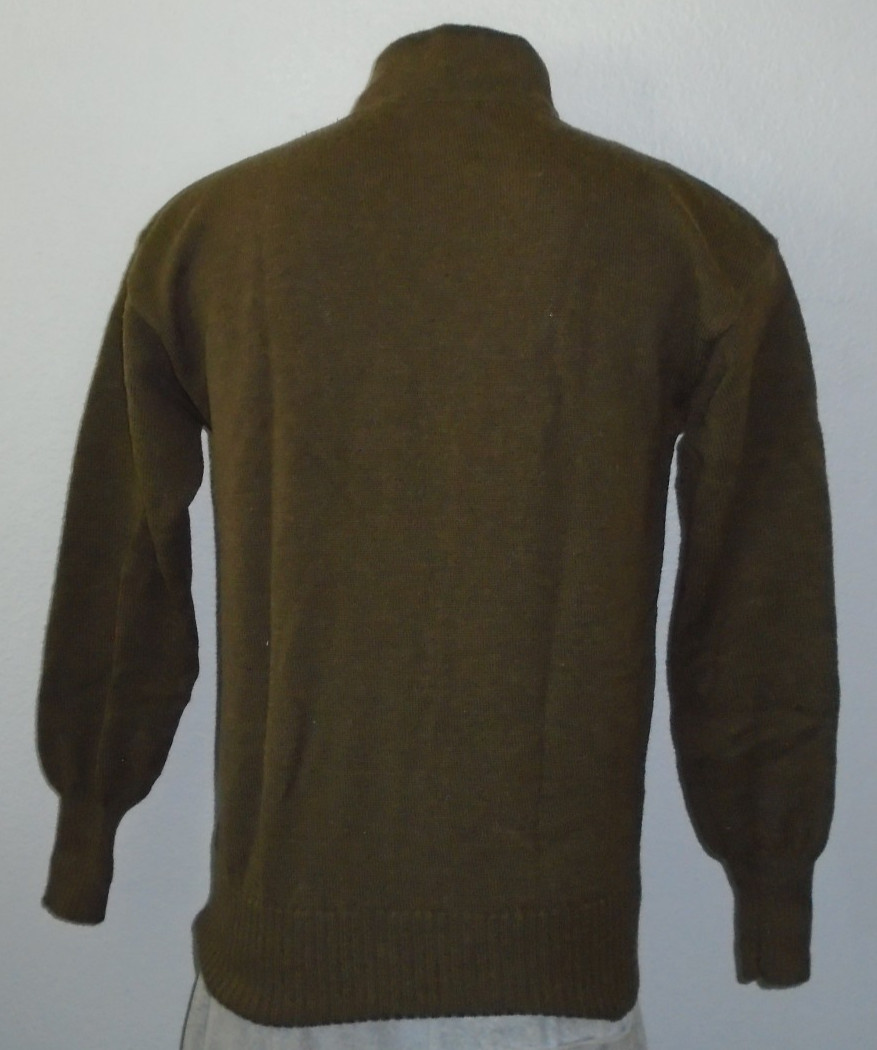 Vtg Mitts Nitts Military 5-Button Olive Drab Wool Henley Mechanic Sweater Men XL