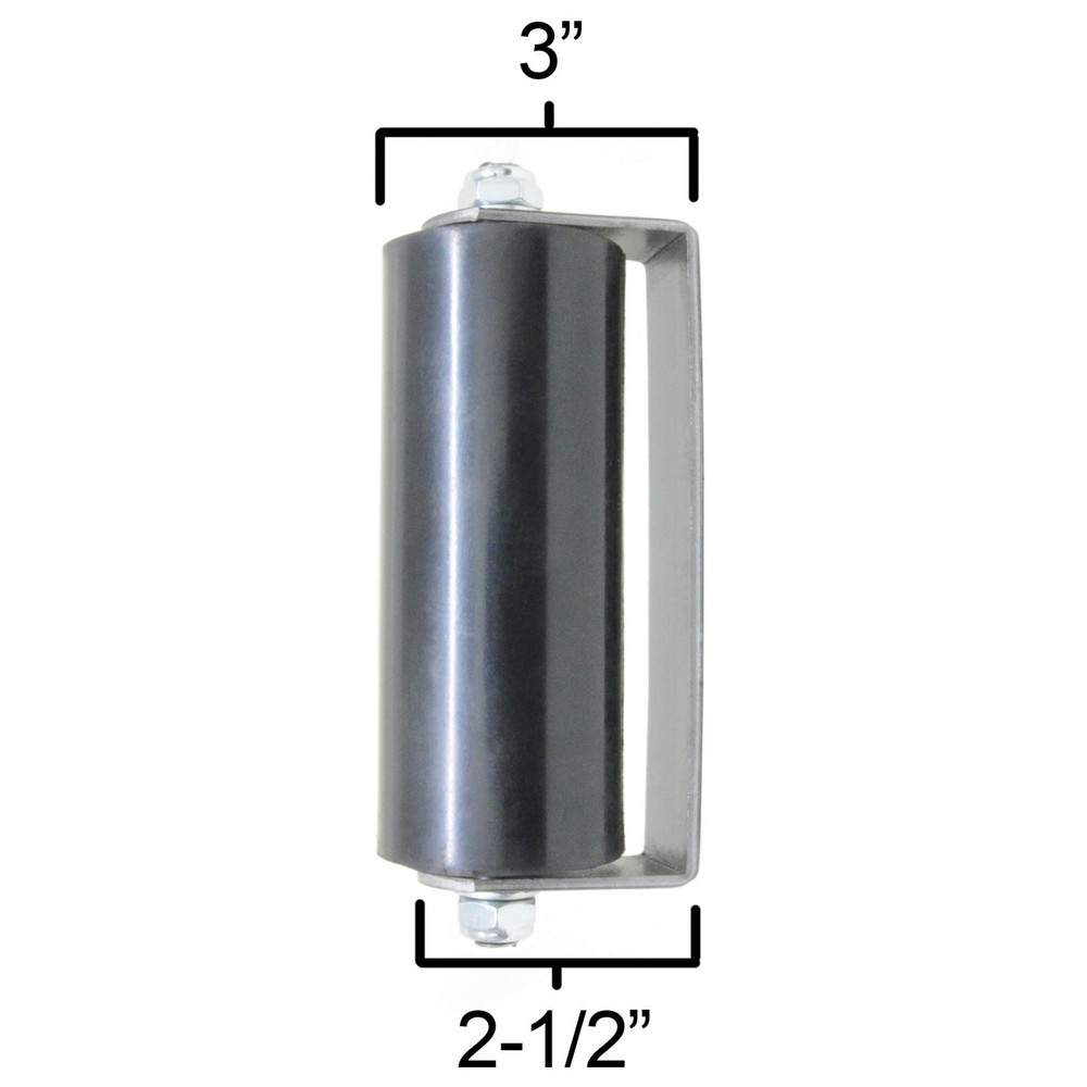 6" Sliding Gate Guide Roller Hard Rubber Roller With Removable Axle Bolt Pair
