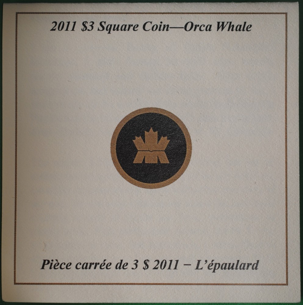 2011 Canada 3 Dollars Proof Orca