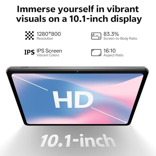 Android 16 Tablet 10.1 inch Tablet with Octa-Core Processor, 20GB RAM Gray
