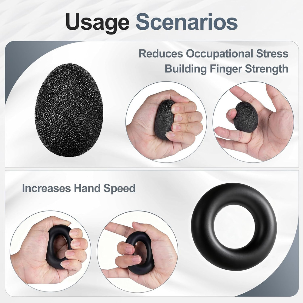 Grip Strength Trainer Kit 5 Pack Adjustable Hand Gripper Forearm Exerciser