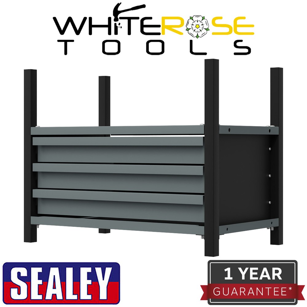 Sealey Modular Racking Mid Unit 3 Drawers 1 Shelf Tool Storage 580mm