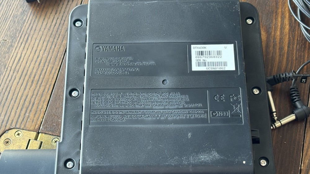 Yamaha DTX430K Electronic Drum Controller Module + Power Supply & Patch Cables