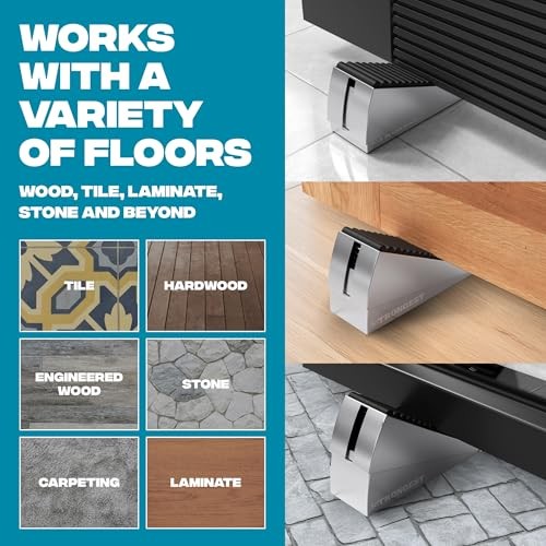 XL Adjustable Chrome Door Stopper with Spring – Heavy 1 Pack Spring Silver