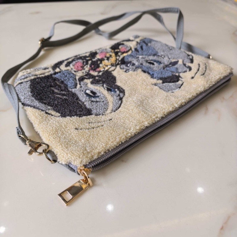 Disney Lady and the Tramp Plush Crossbody Bag Handbag Purse