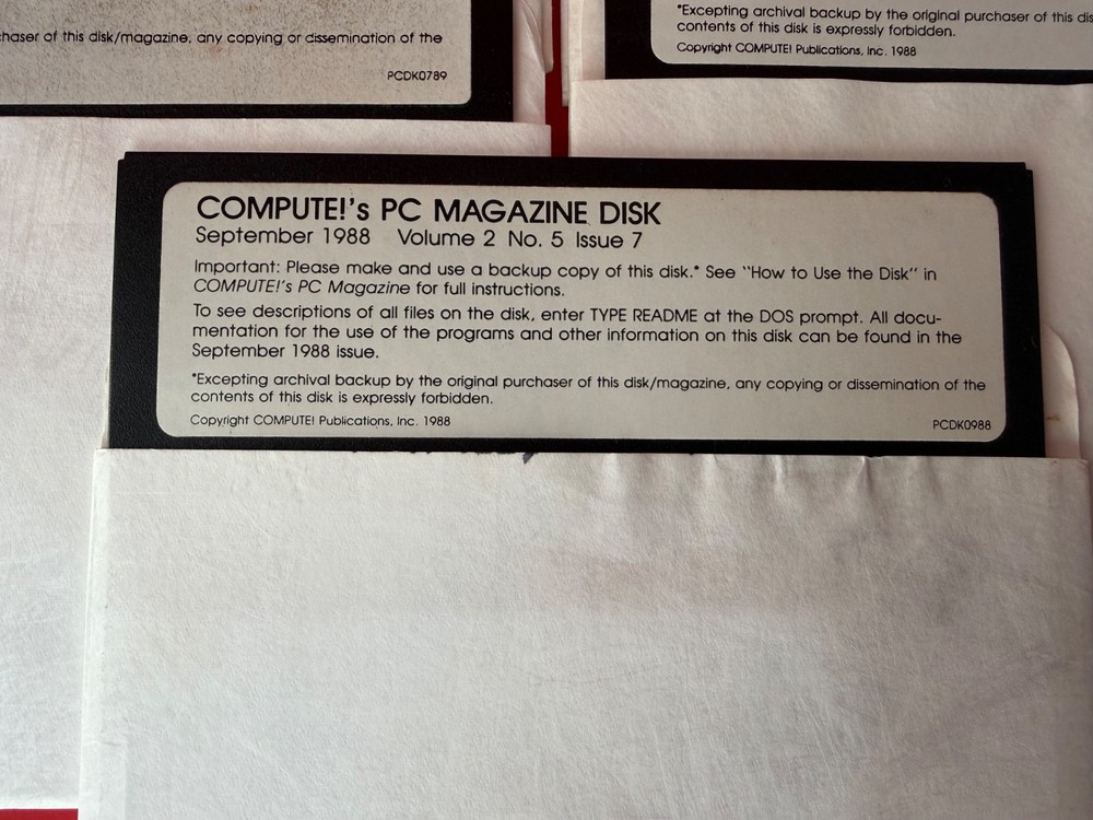 Compute PC Magazine 7 Disk Set 5.25" Diskettes Software PC