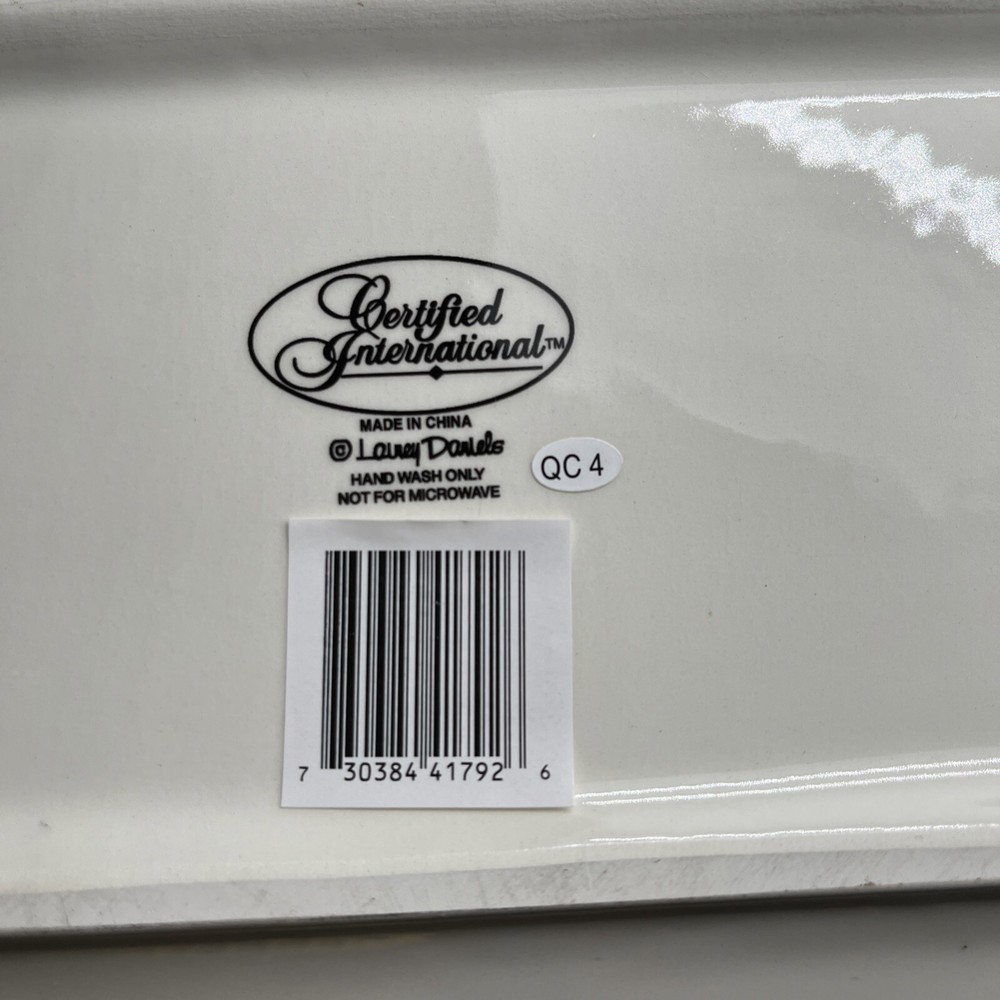 Certified International Chefanista 15" Rectangular Handled Platter happy Baking