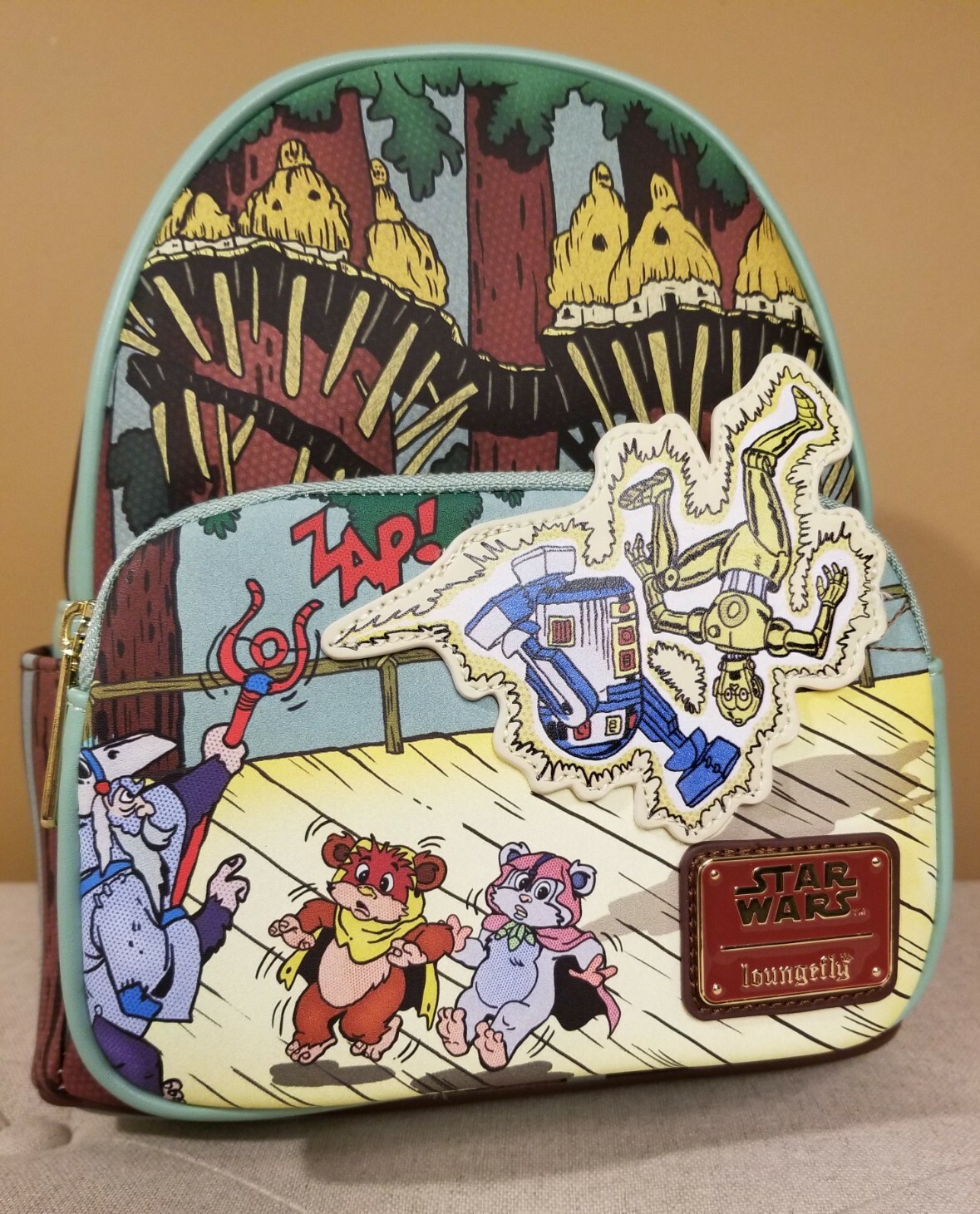 Loungefly Star Wars Ewoks and Droids Glow in the Dark Exclusive Backpack NEW