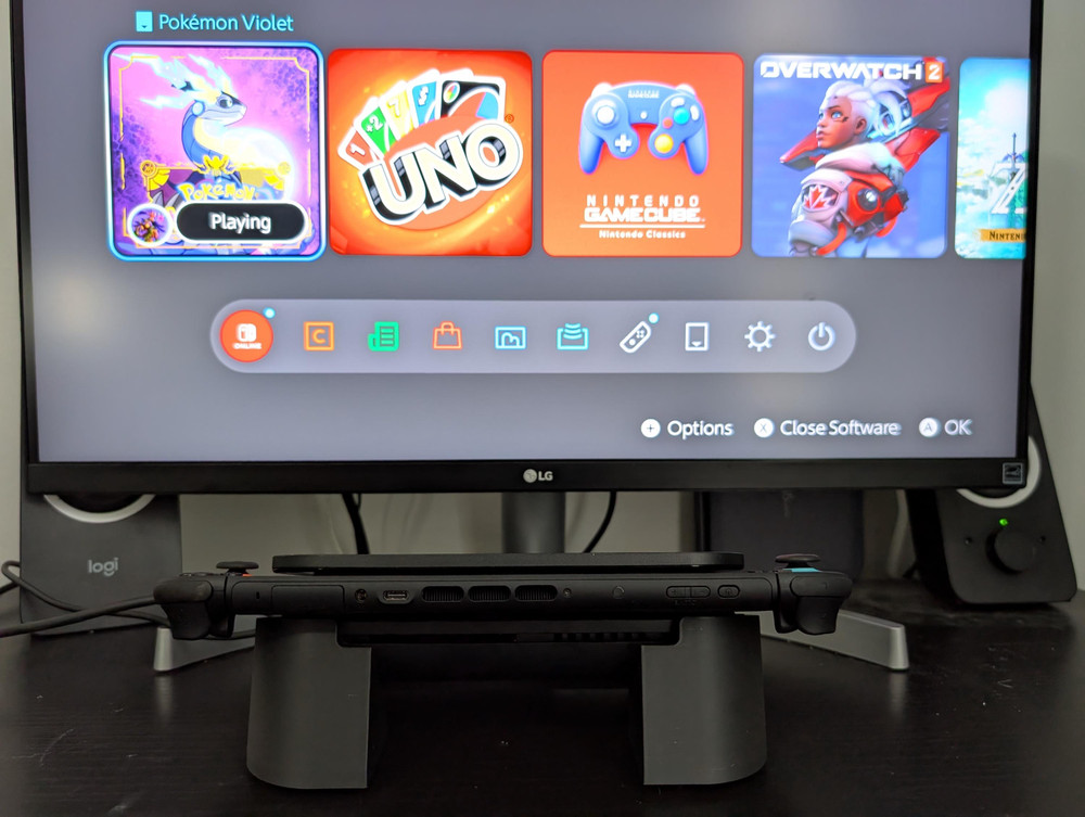 Nintendo Switch 2 Angled Horizontal Dock Stand for Smaller Shelves