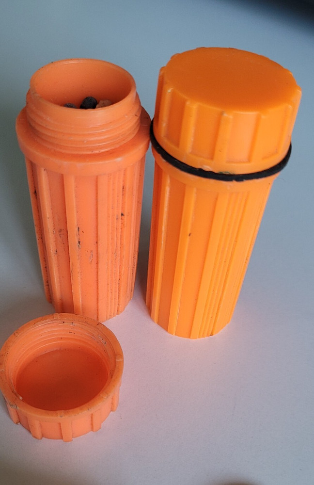 2 Waterproof Match Holders Floating Orange