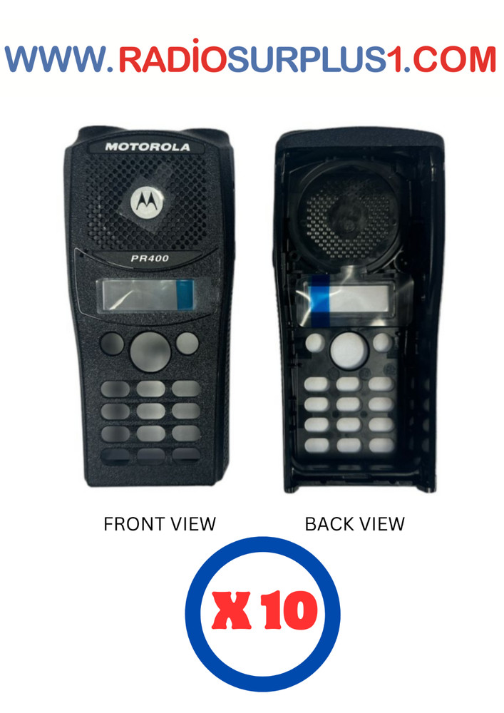 10 x Motorola PR400 FKP Plastic Housing Only - Black