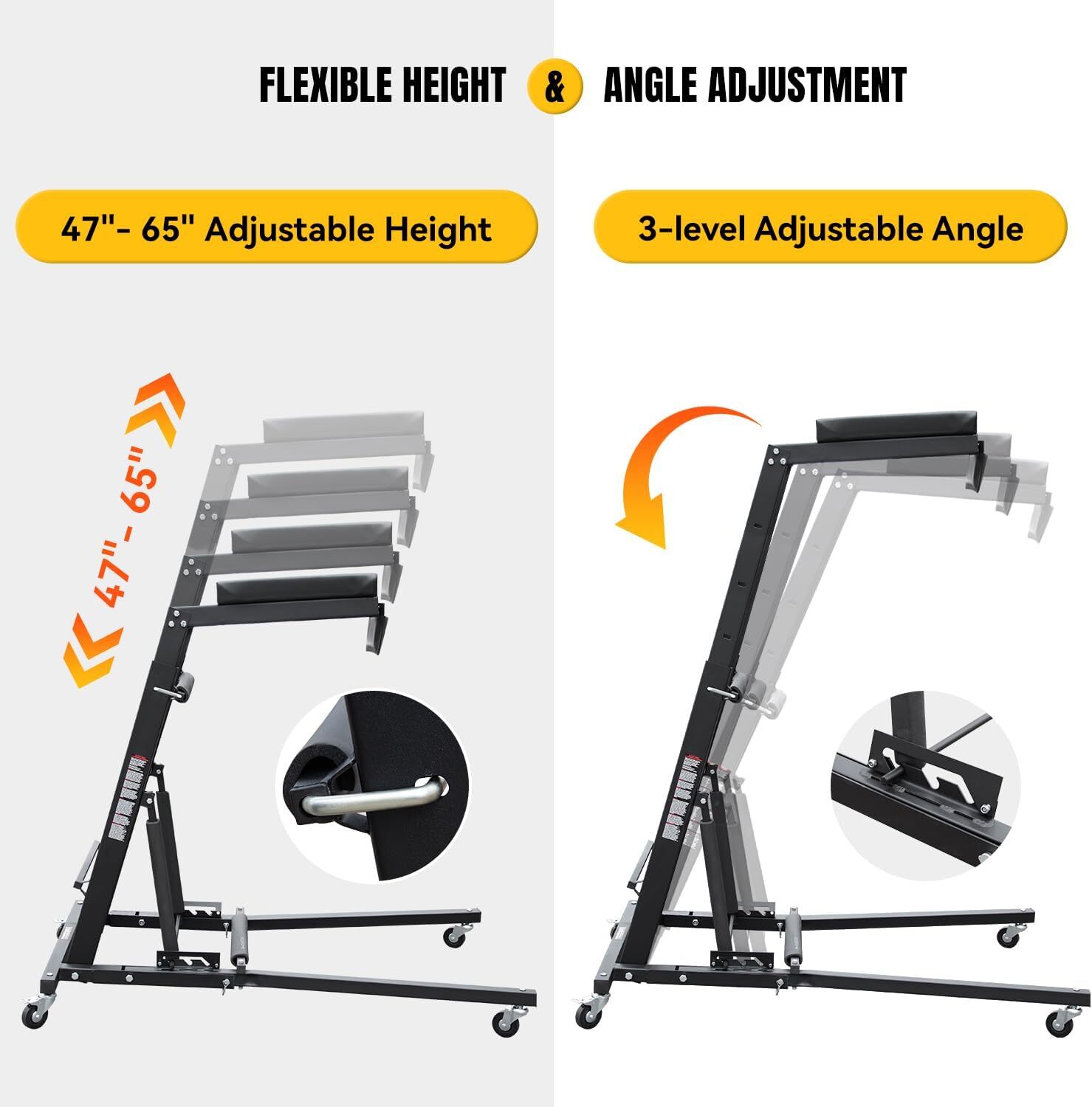 Automotive Topside Creeper Adjustable Engine Creeper Height 47" to 65", 440 LBS