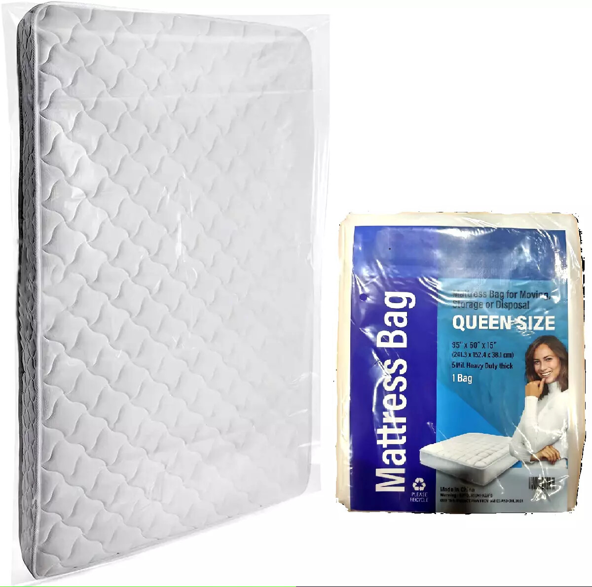 Mattress Bag For Moving and Storage Extra Thick Protection 5 Mil. Heavy Duty