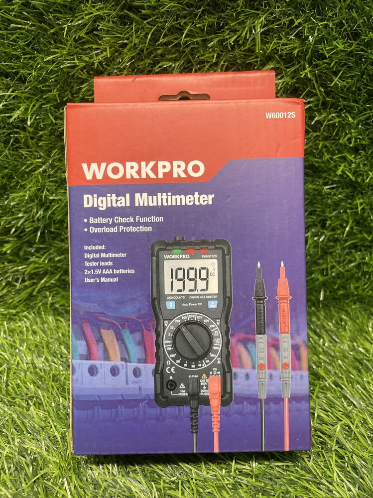 WorkPro W600 AC/DC Digital Multimeter Volt Meter Ohmmeter Tester Ohm Handheld E1