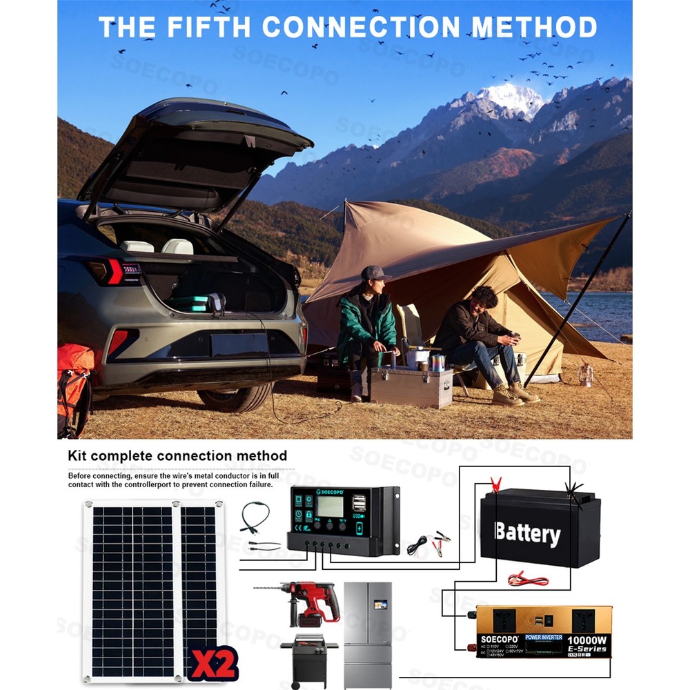 10000W Solar Kit | Includes Inverter, 2pcs 200W Solar Panels 100A Controller.
