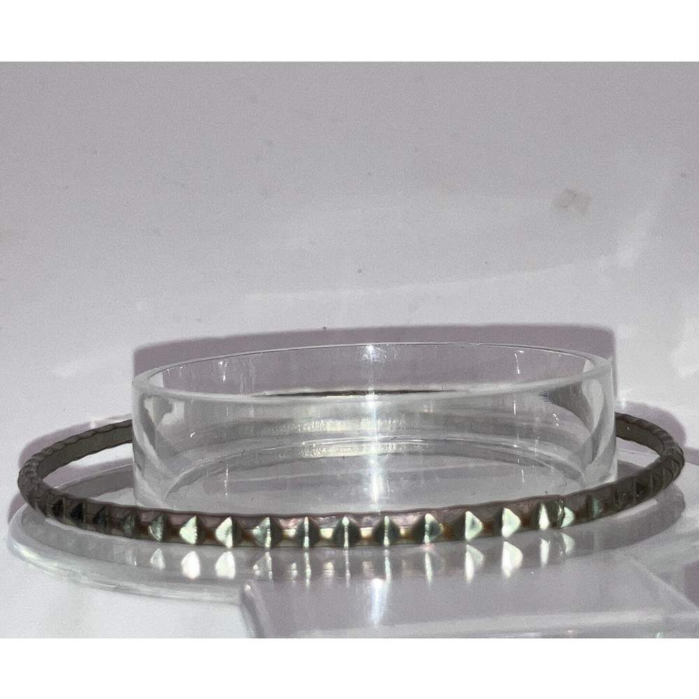 Silver-Tone Stamped Beveled 2.75" Bangle Bracelet!