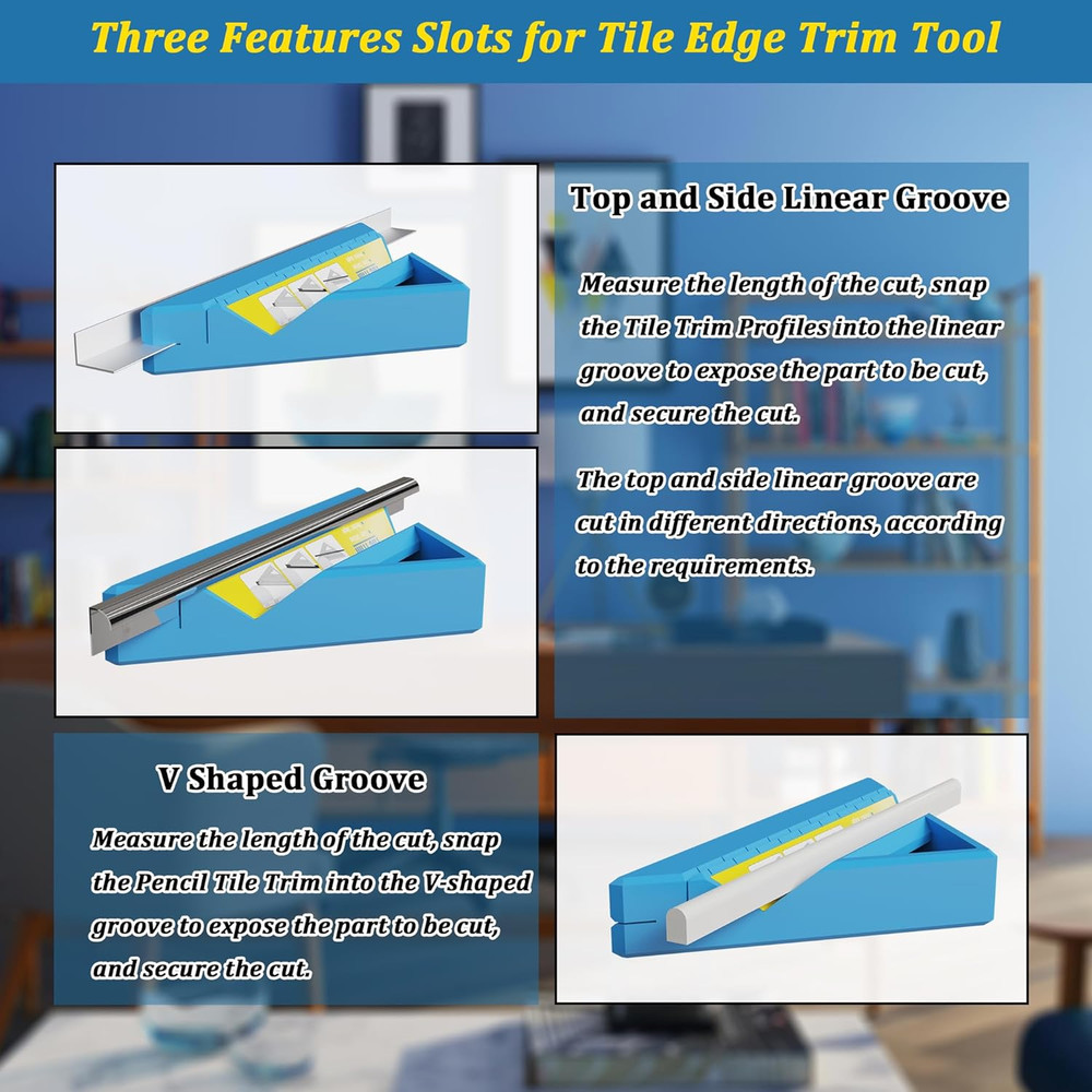 Tile Tool, Tile Edge Trim Cutting Tool for Installation, Precise 45-Degree Miter