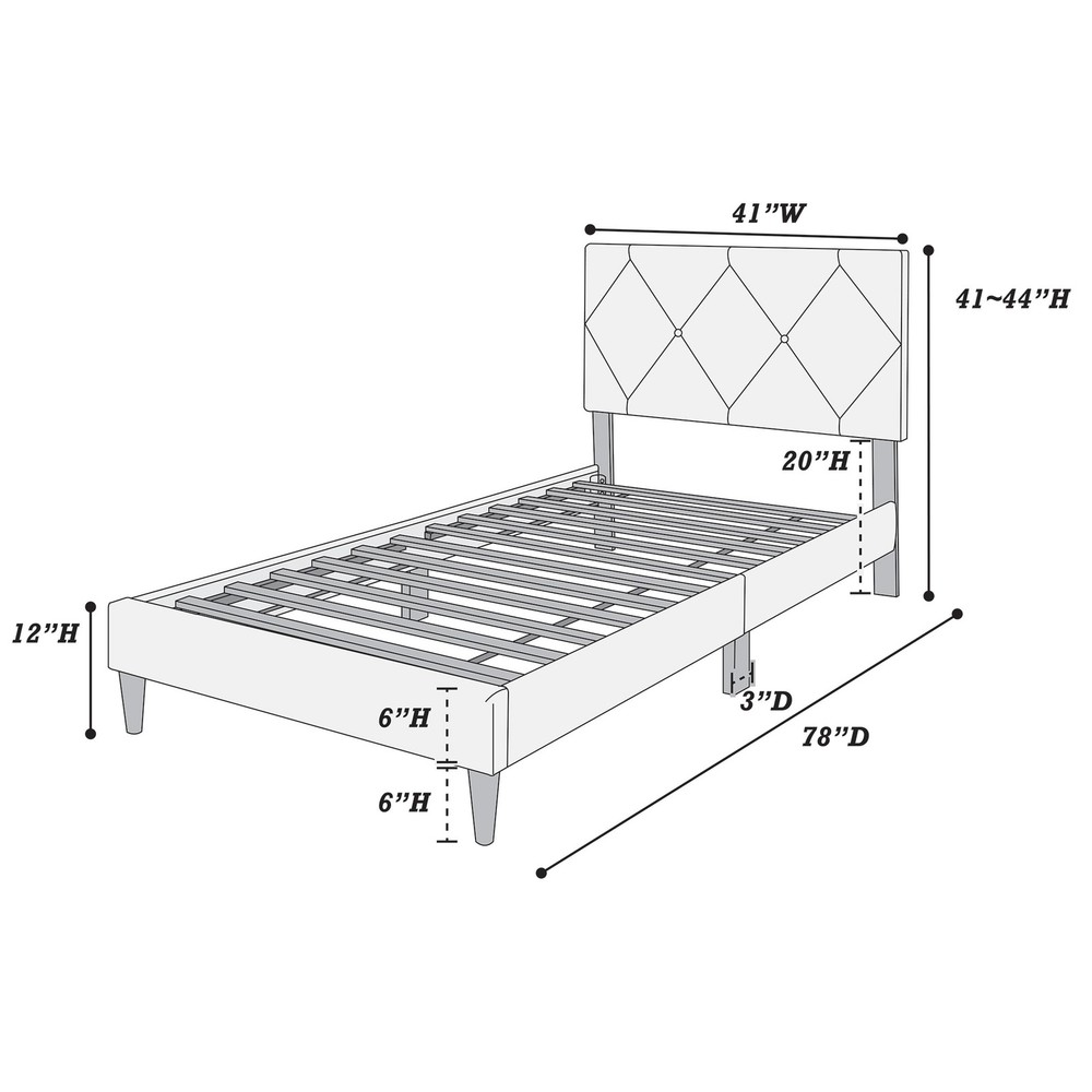Twin Bed in Navy Blue
