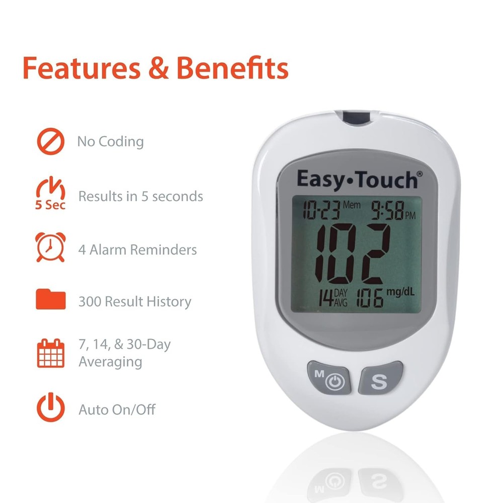 Easy Touch Control Solution Glucose 2 Vials (BOX DAMAGED NEW INSIDE) EXP 06/22