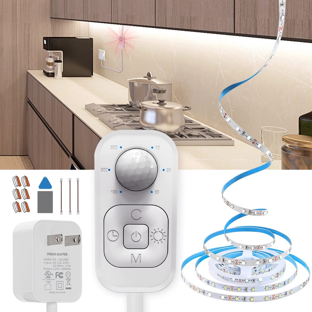 Motion Light Strip - with UL FCC Plug Adapter, Multi-Functional Controller, D...