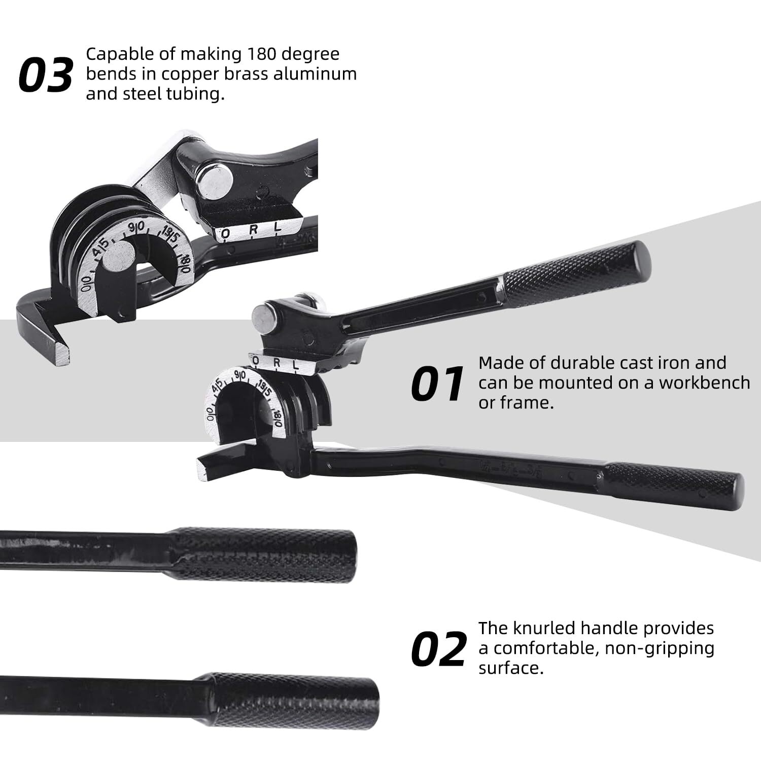 3-IN-1 Tubing Tube Bender Fuel Brake Line 1/4" 5/16" 3/8" Aluminum Copper Steel