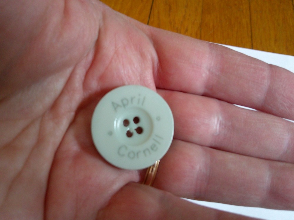 Vintage April Cornell Button Flat 4-hole button Gray? 1" Replacement