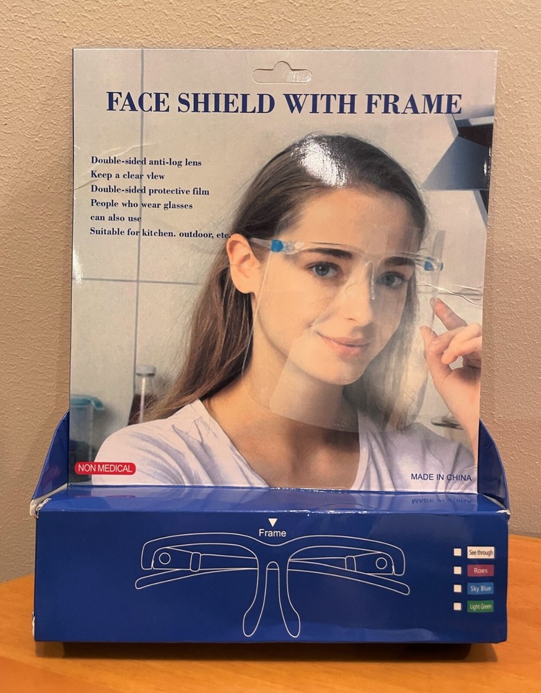 2 Pack Face Shield With Frame