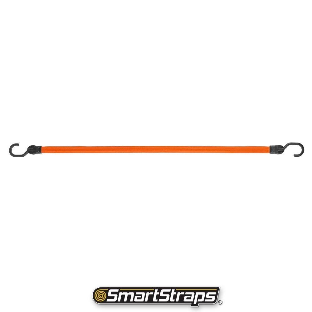 36 In. Orange Flat Strap Bungee Cord with Hooks - 2 Pack