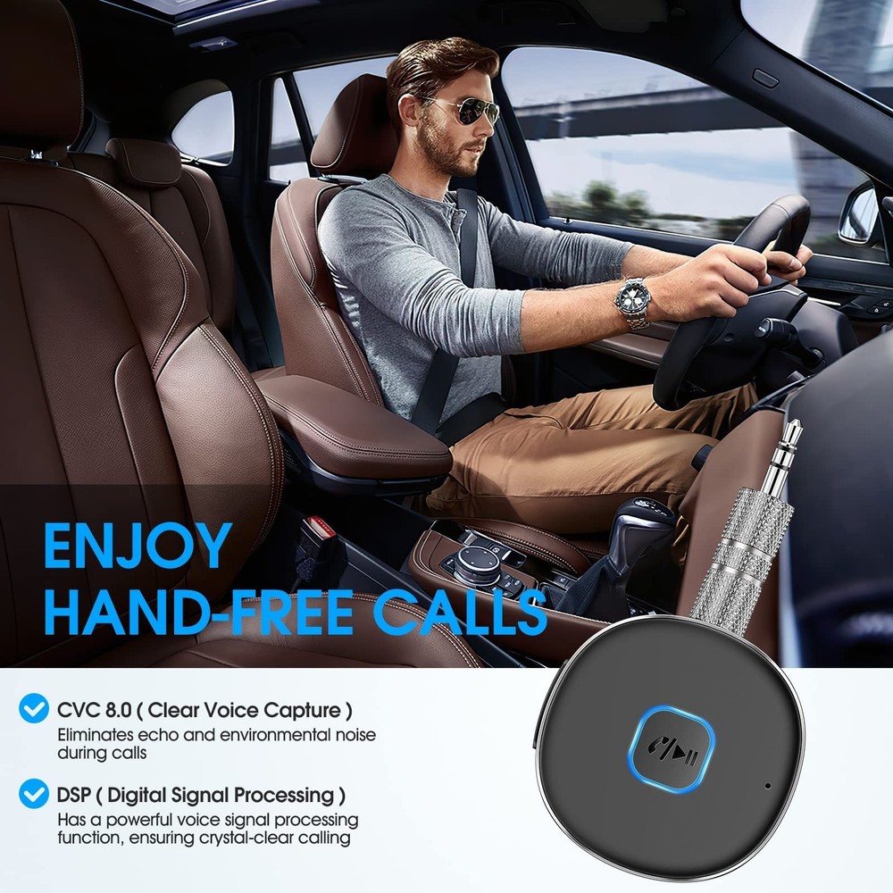 Bluetooth Receiver, Portable 3.5mm Aux Car Adapter, Bluetooth Wireless Audio ...