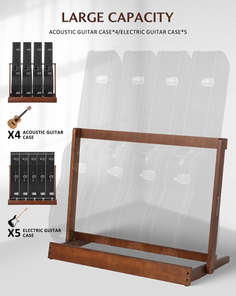 Guitar Case Stand, Hardwood Rack, Foldable