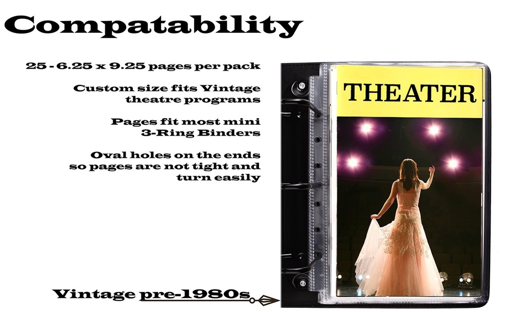 2Fold Sheet Protectors for Broadway Play Programs and Theater Programs 25 Custom