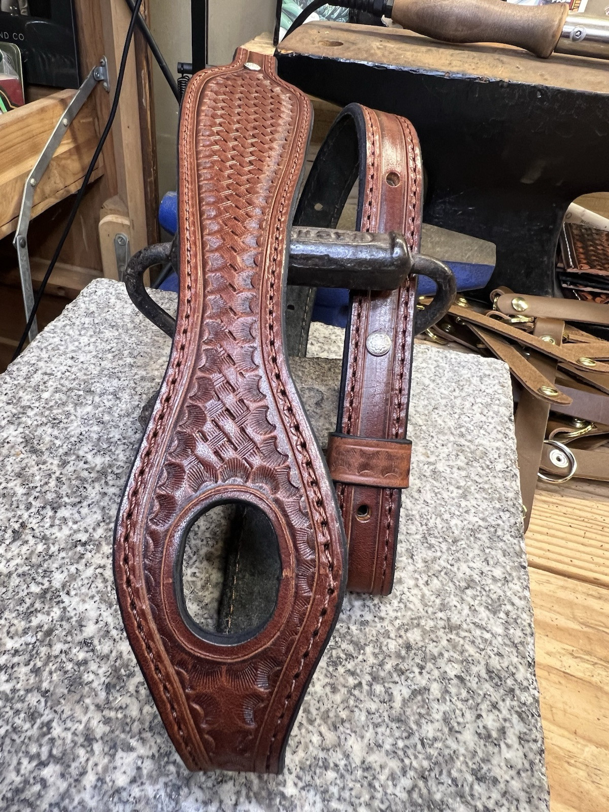 Leather Rifle Sling with Thumb Hole, Handmade Gun Strap, Full Grain, Made in USA