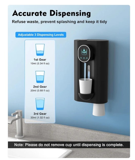 "Automatic Mouthwash Dispenser for Bathroom,18.26Oz Wall Mounted Mouth Wash