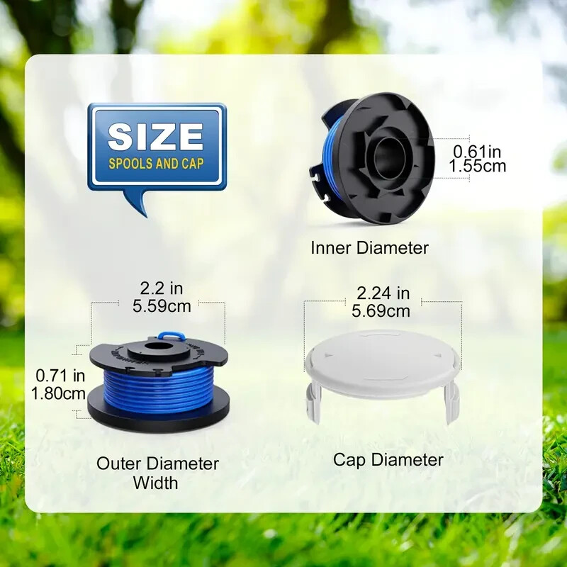 4 PACK HYPER TOUGH STRING TRIMMER SPOOL with LINE - Fits 20V MAX STRING TRIMMERS